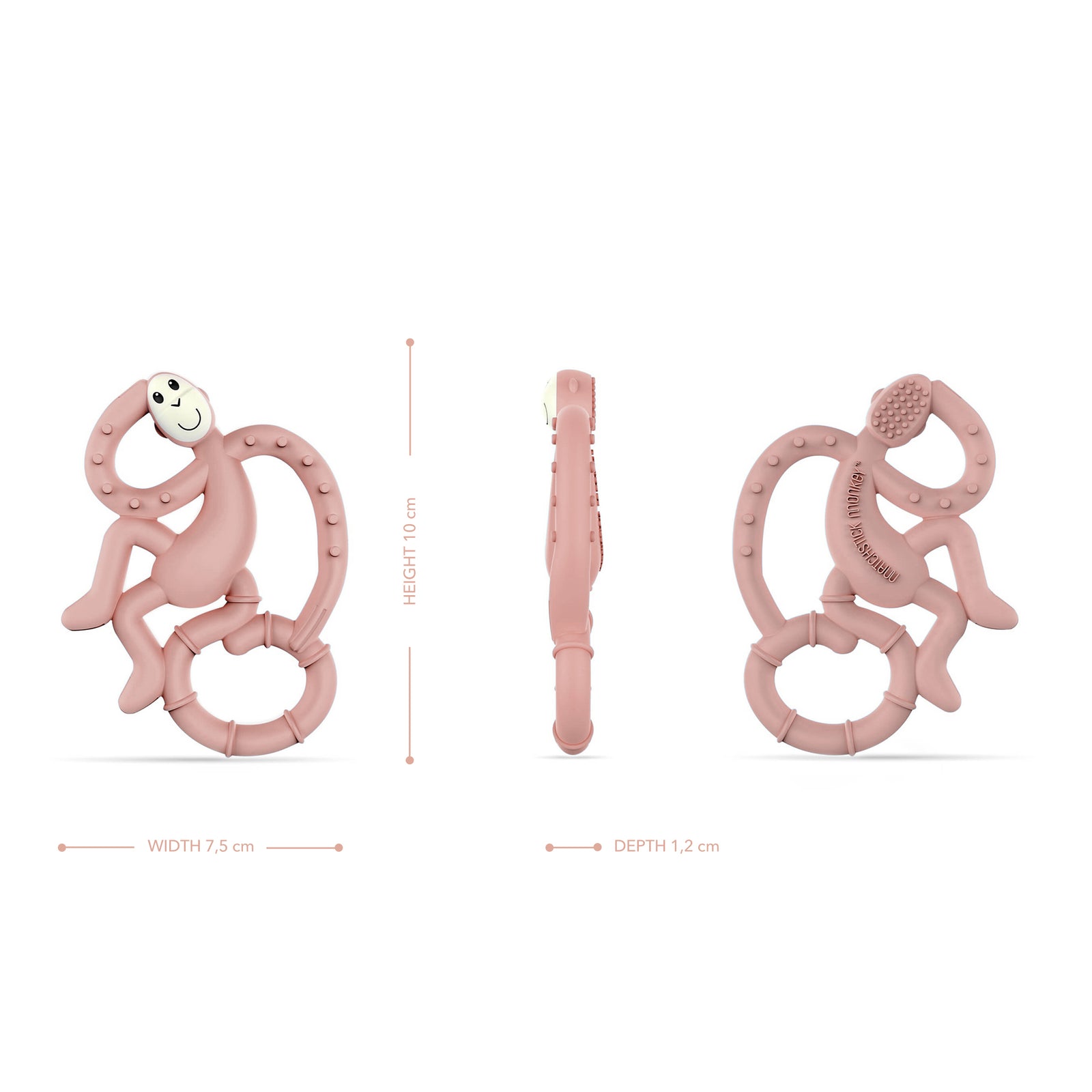 Dusty Pink Mini Monkey Teether
