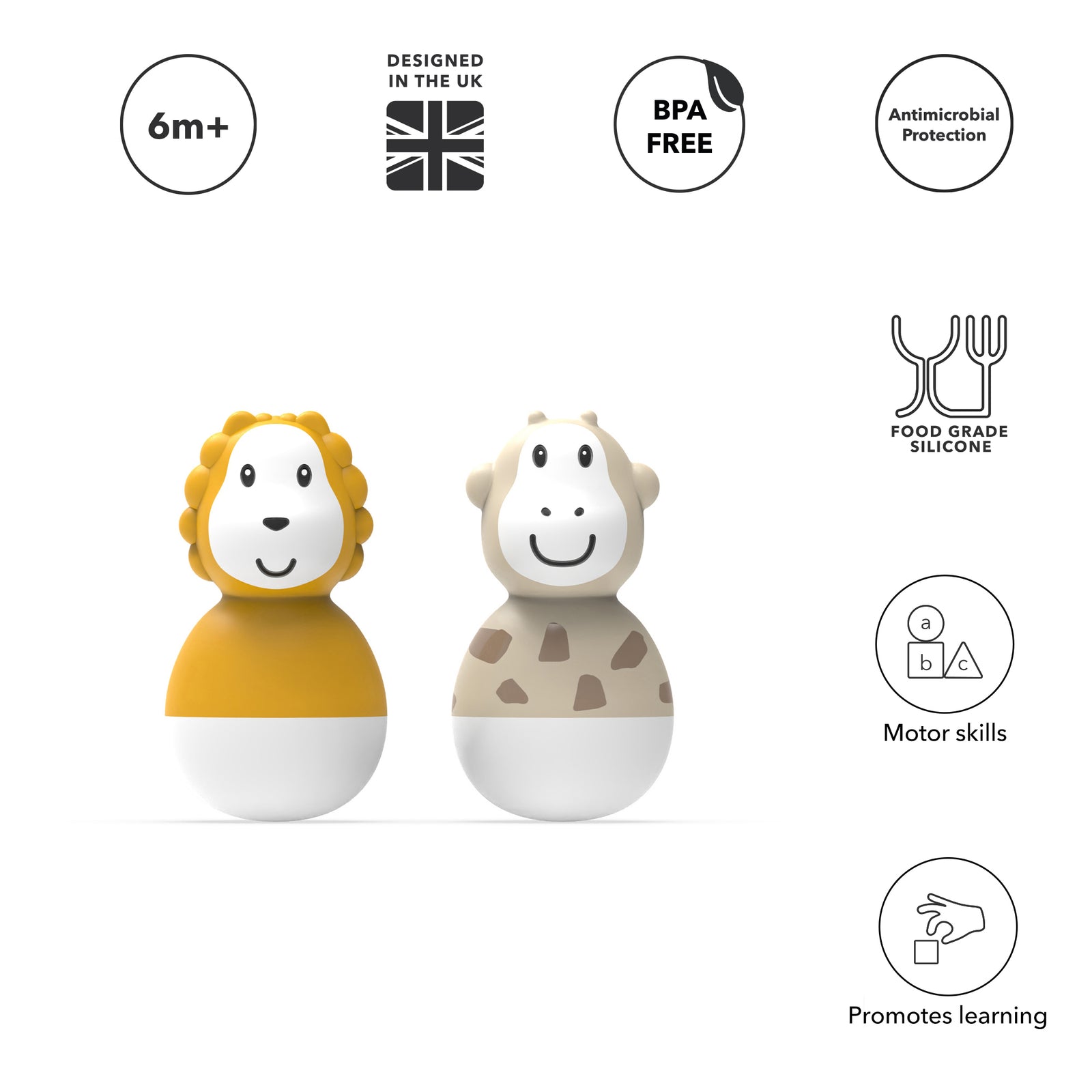 Bathtime Wobblers Lion & Giraffe
