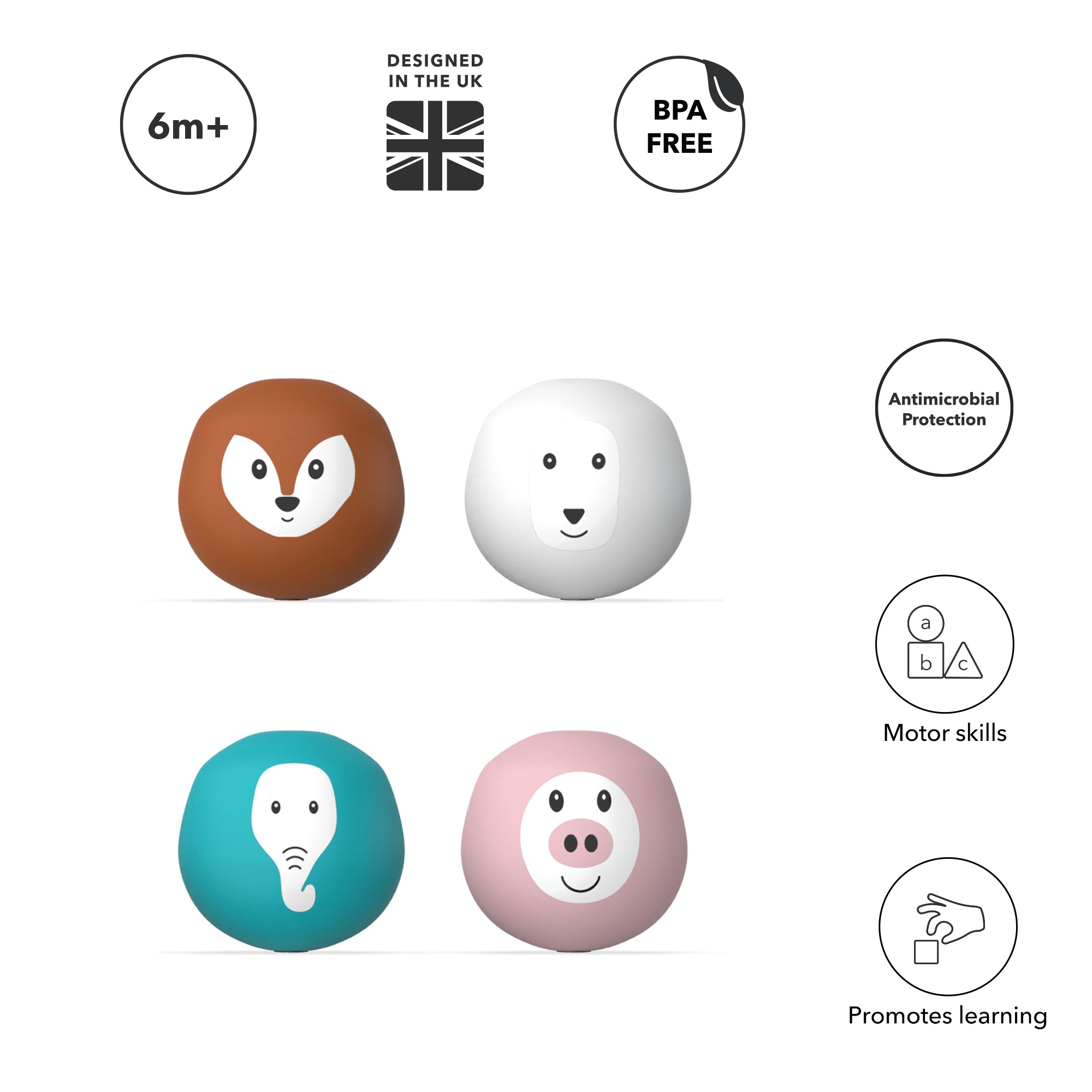 Bathtime Rocks (Fox, Pig, Elephant & Polar Bear)