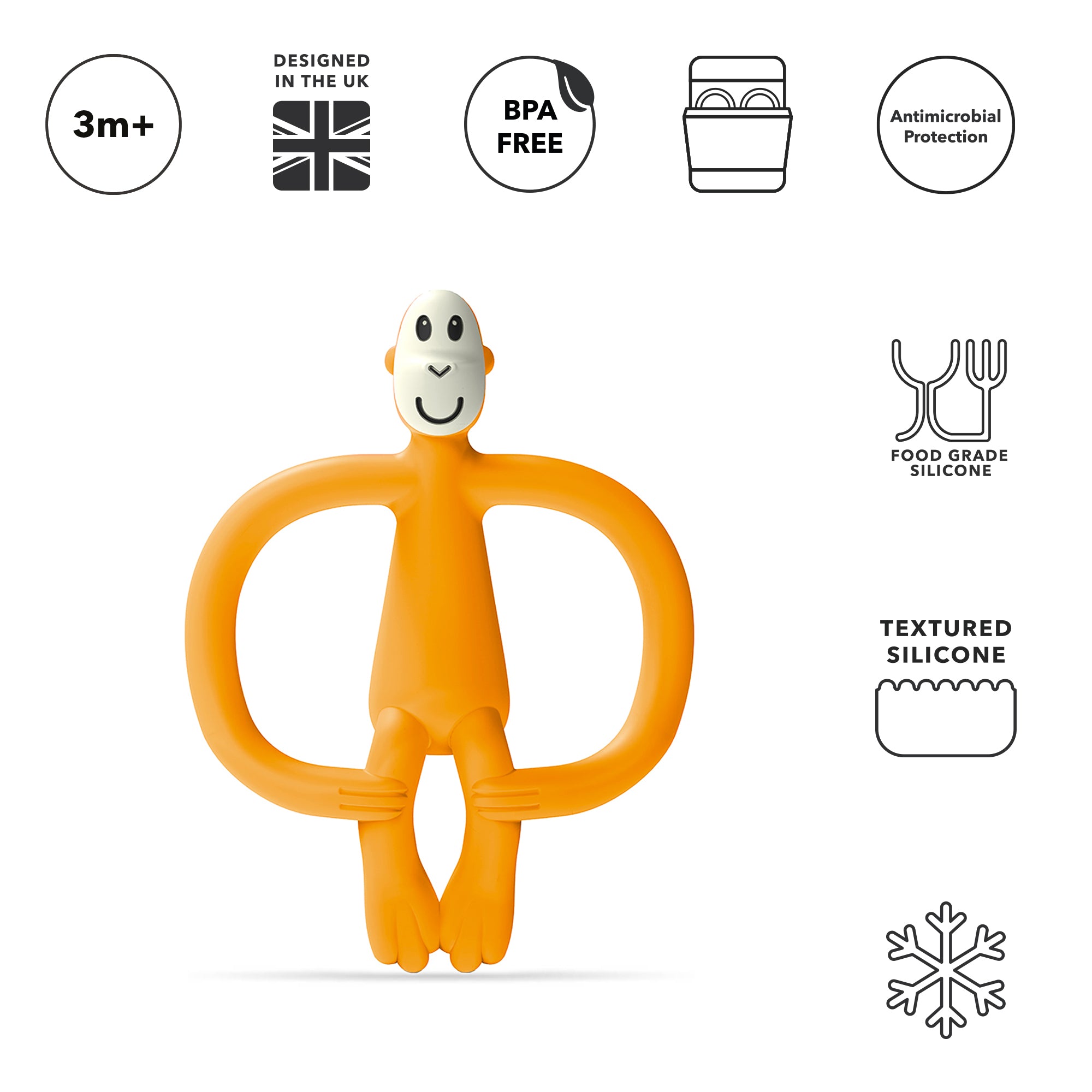 Orange Monkey Teether