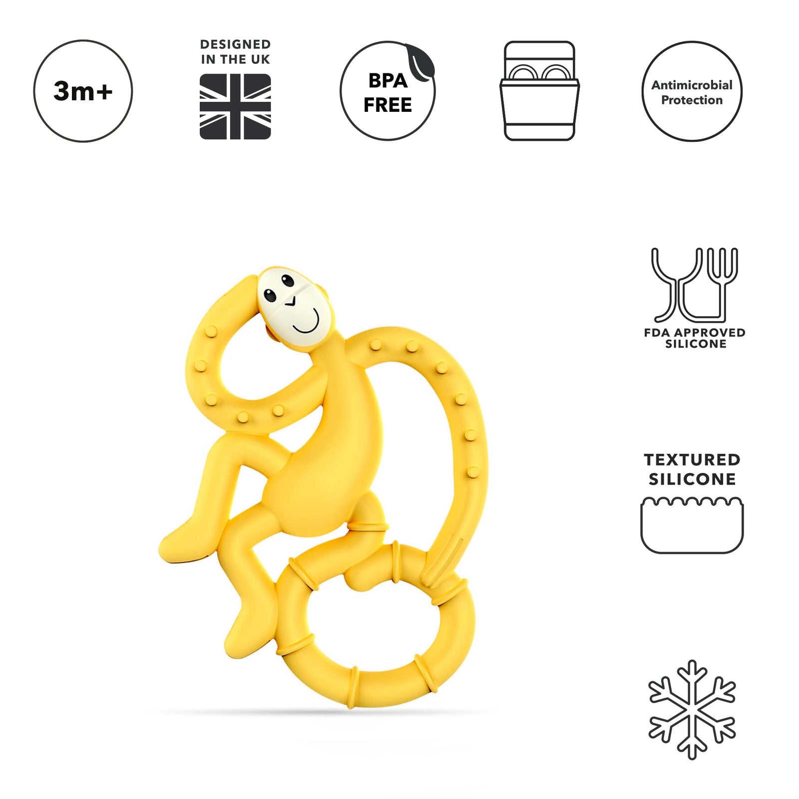 Yellow Mini Monkey Teether