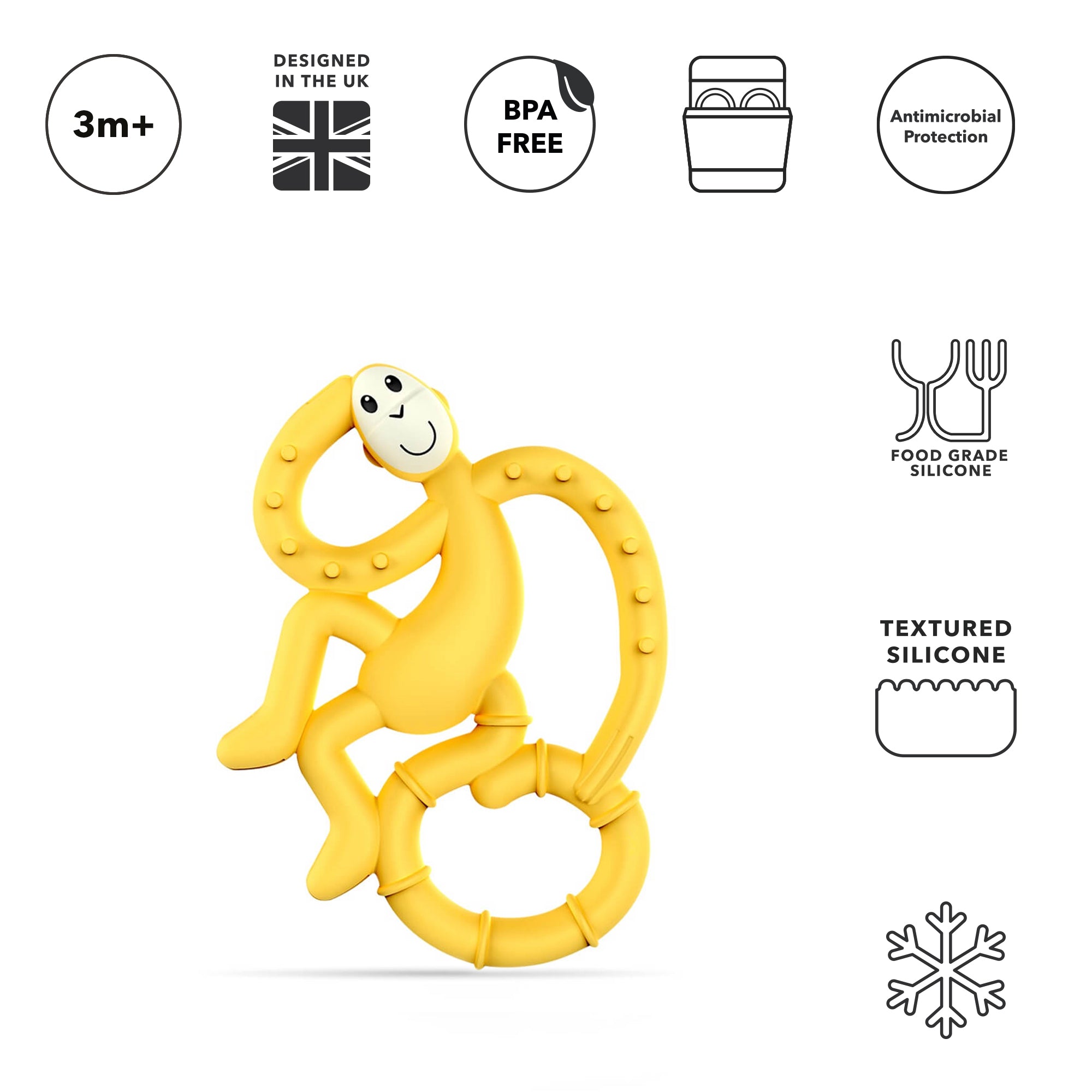 Yellow Mini Monkey Teether