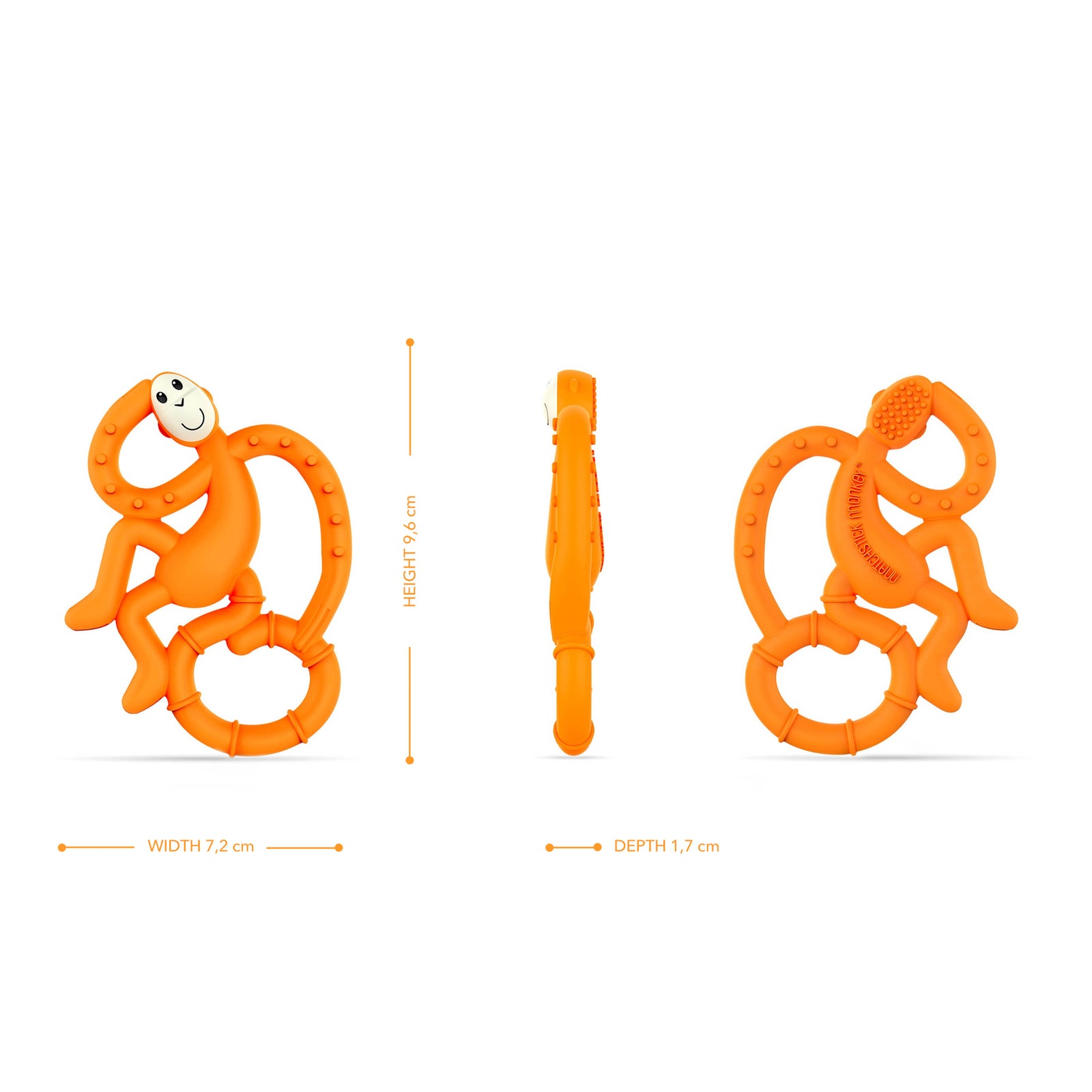 Orange Mini Monkey Teether