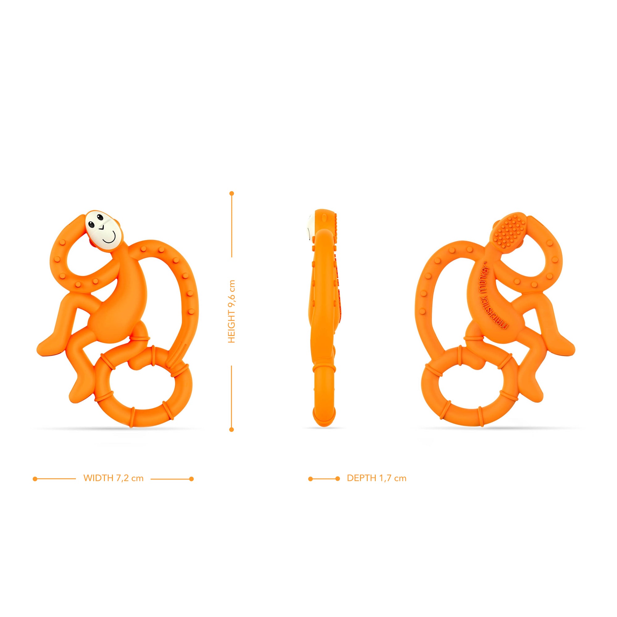Orange Mini Monkey Teether