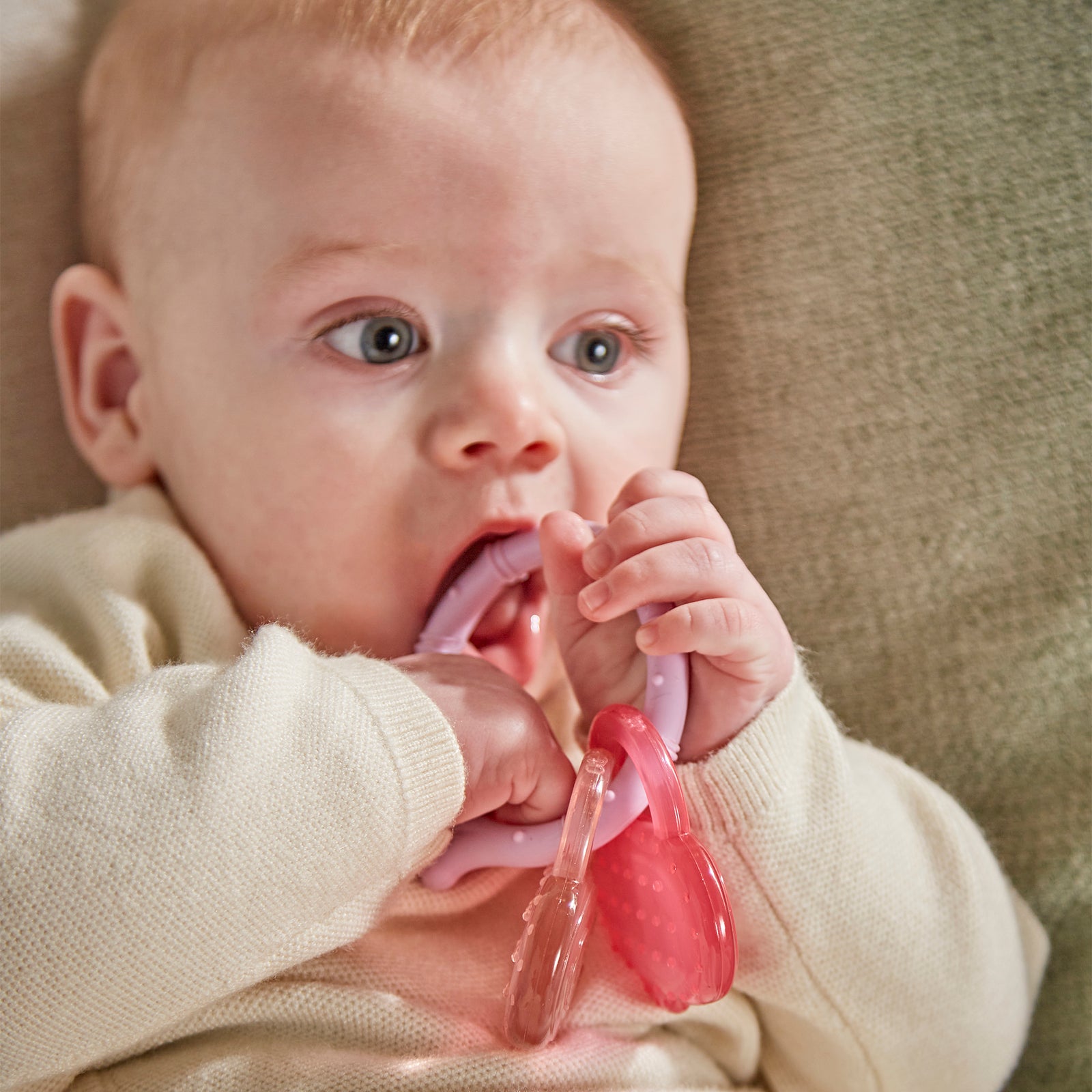 Lilac, Pink & Dusty Pink Cooling Teether