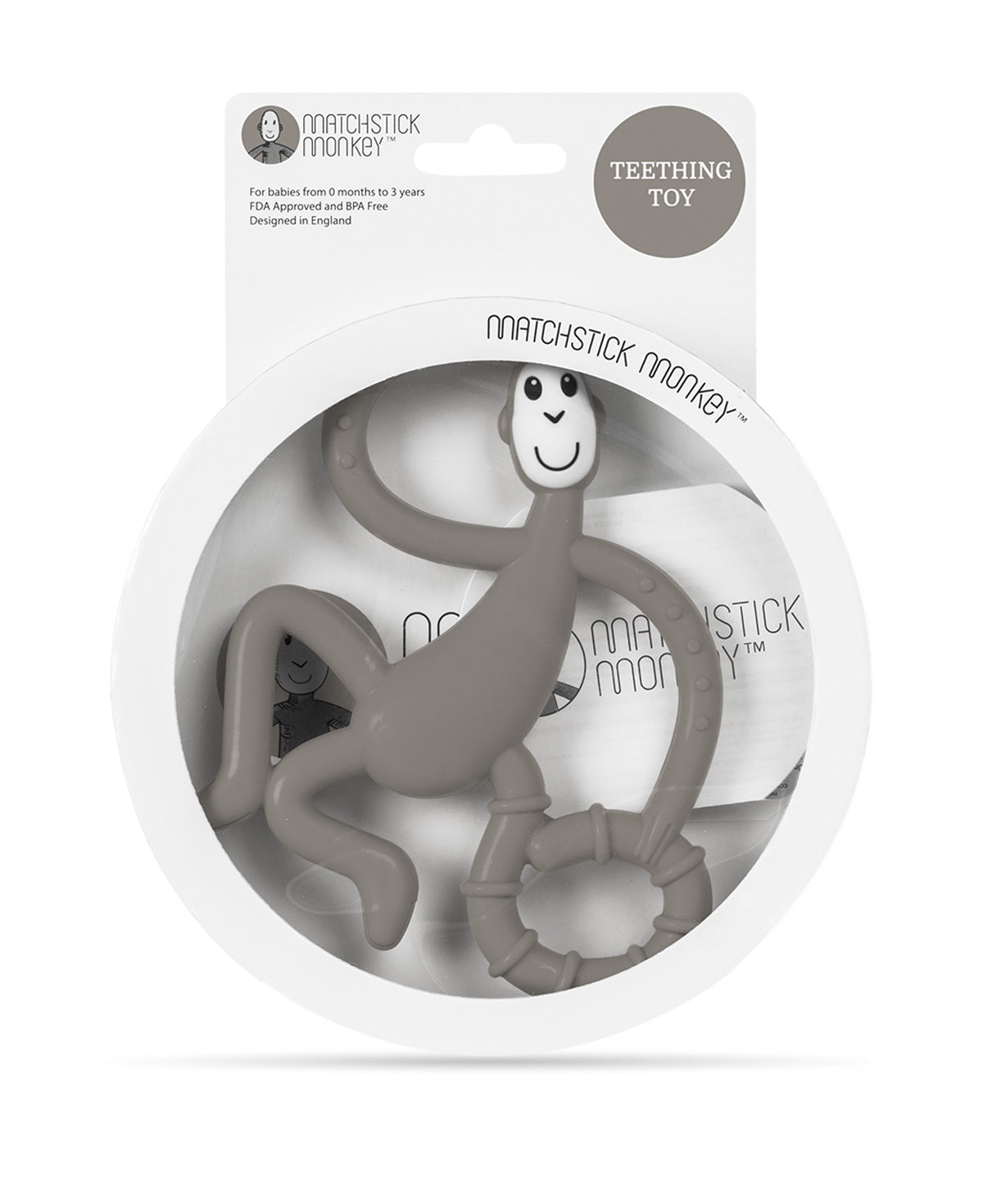 Grey Dancing Monkey Teether - Packaging
