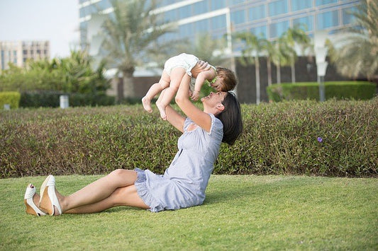 Mother playing with child