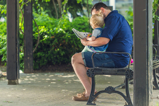 Father reading with child