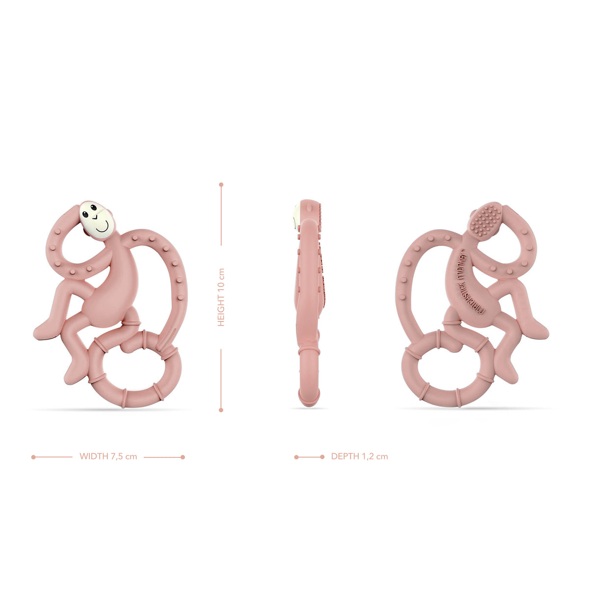Dusty Pink Mini Monkey Teether