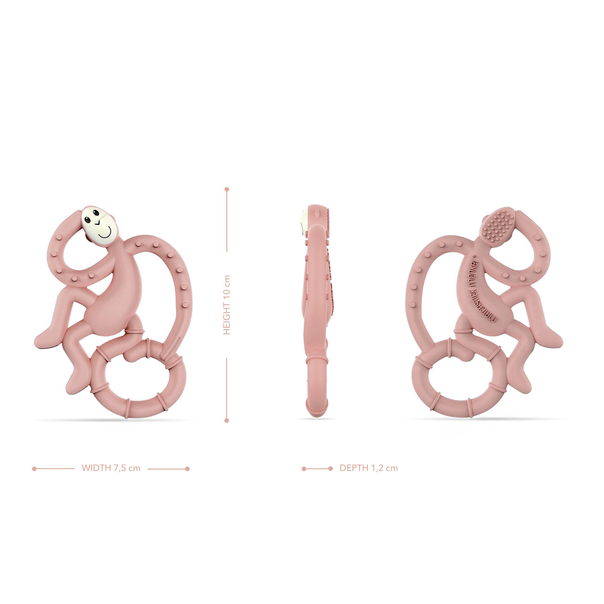 Dusty Pink Mini Monkey Teether