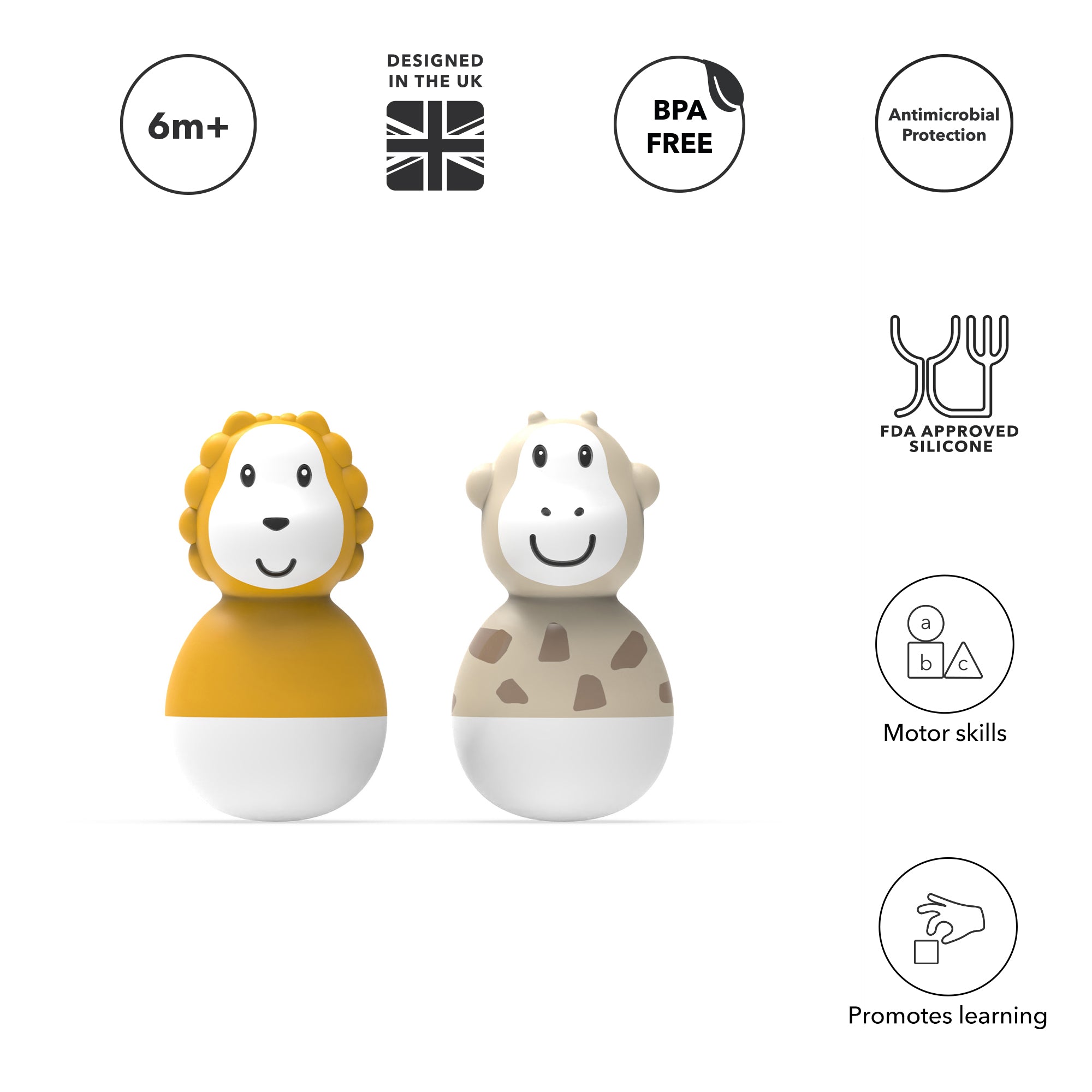 Bathtime Wobblers Lion & Giraffe