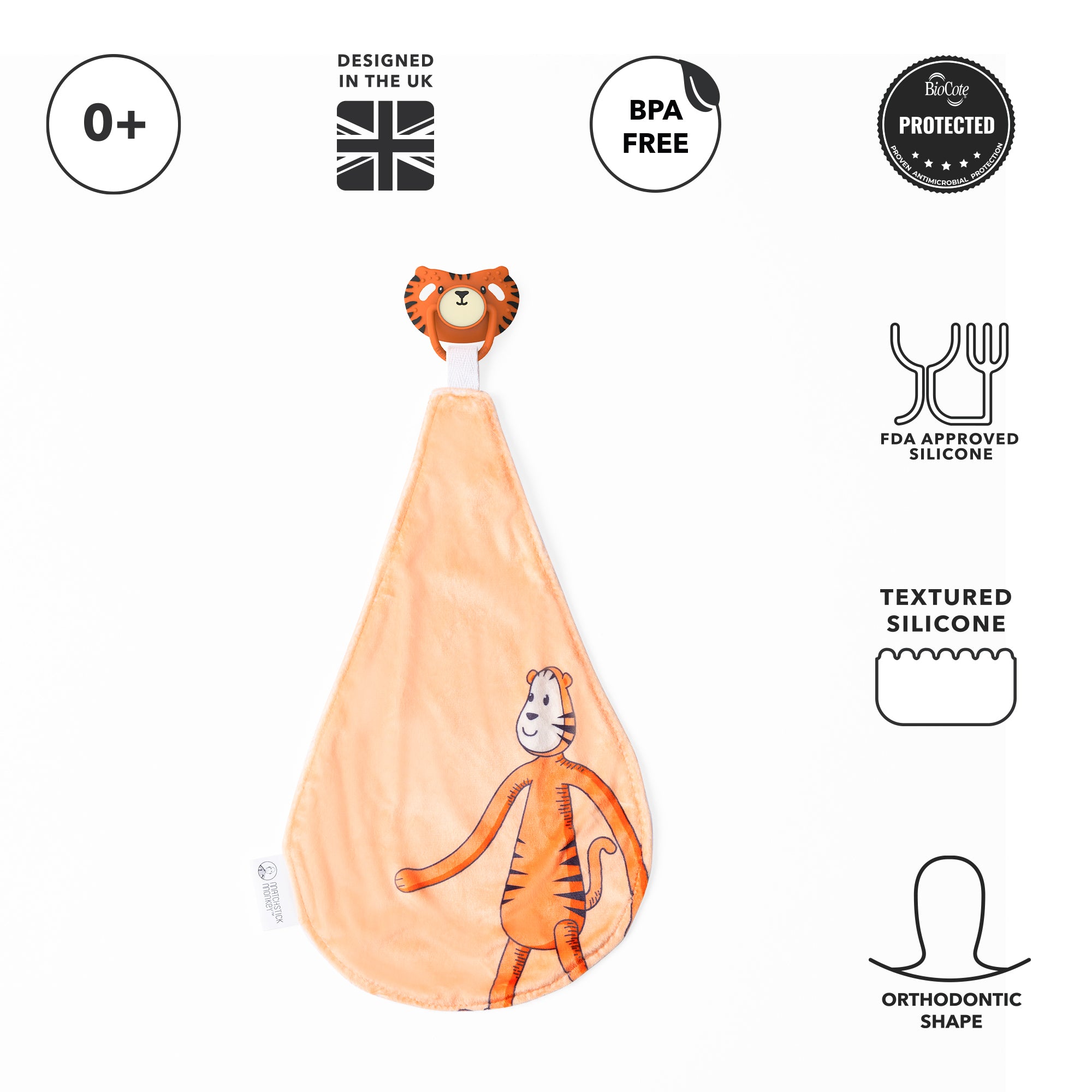 Teething Soother and Comforter Teddy Tiger All in One