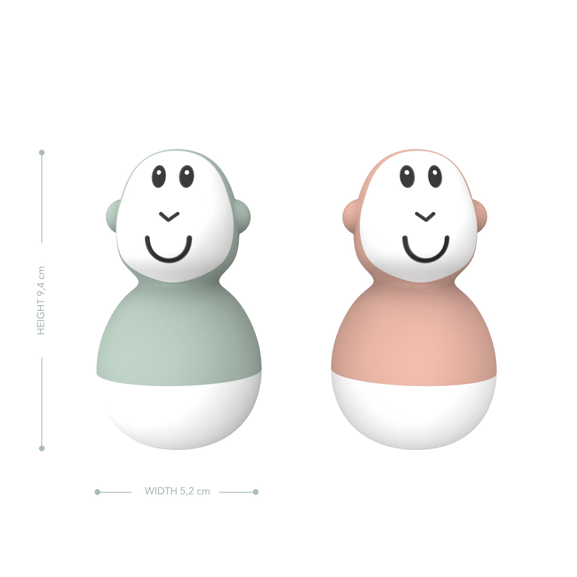 Mint Green & Dusty Pink Bathtime Wobblers