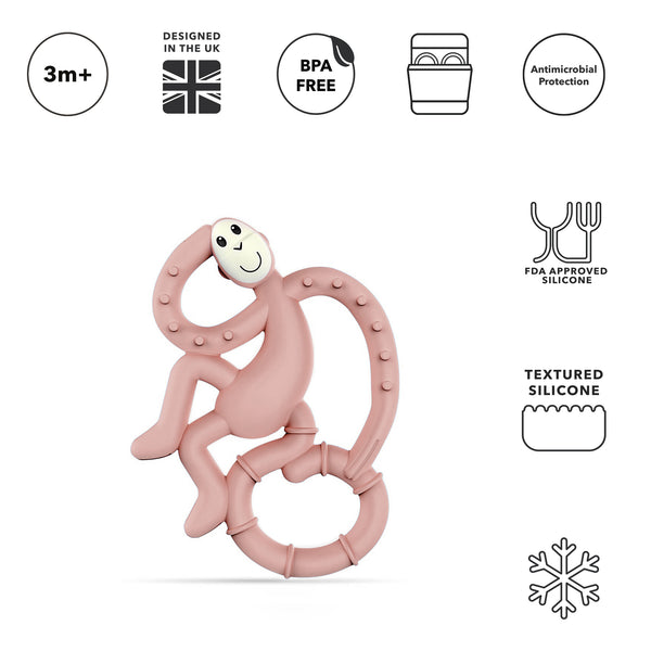 Dusty Pink Mini Monkey Teether