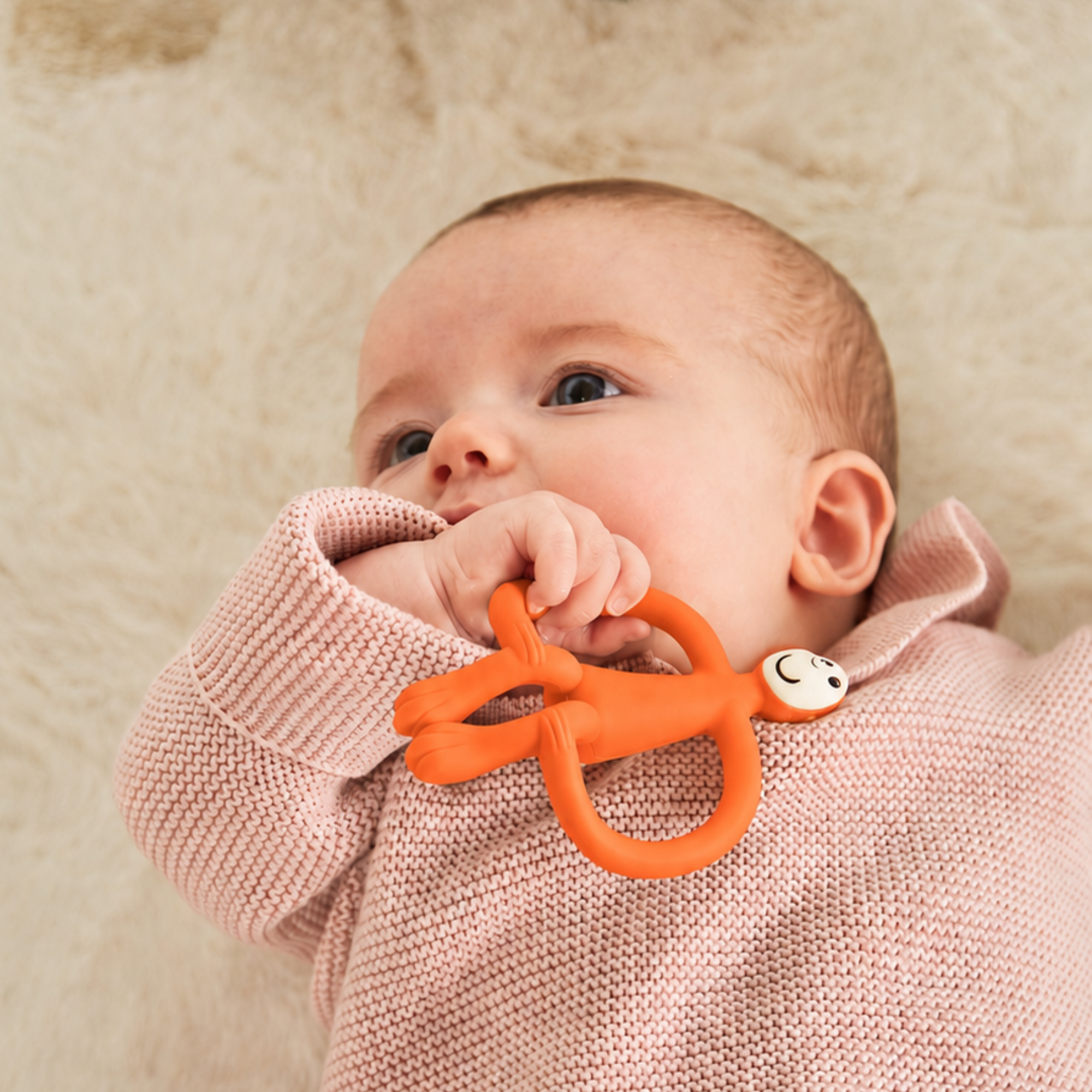 Orange Monkey Teether