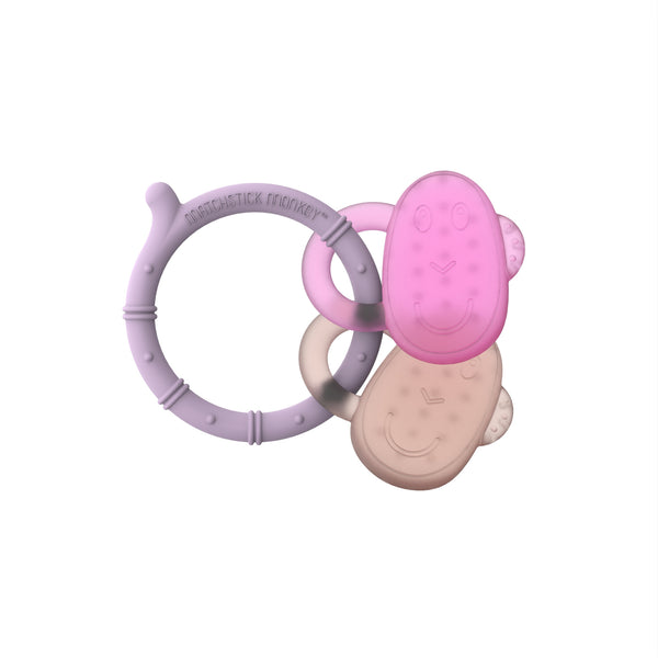 Lilac, Pink & Dusty Pink Cooling Teether