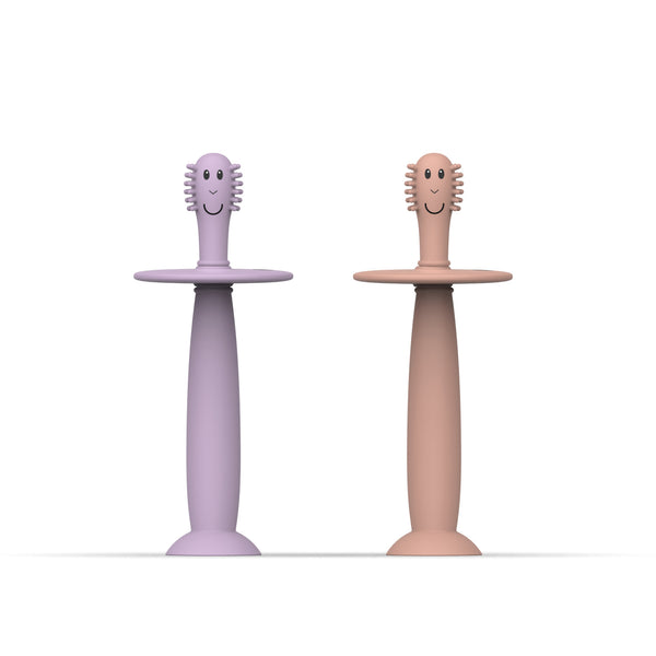 Dusty Pink and Lilac Training Toothbrush with Stopper