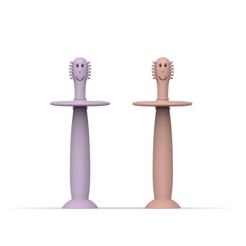 Dusty Pink and Lilac Training Toothbrush with Stopper