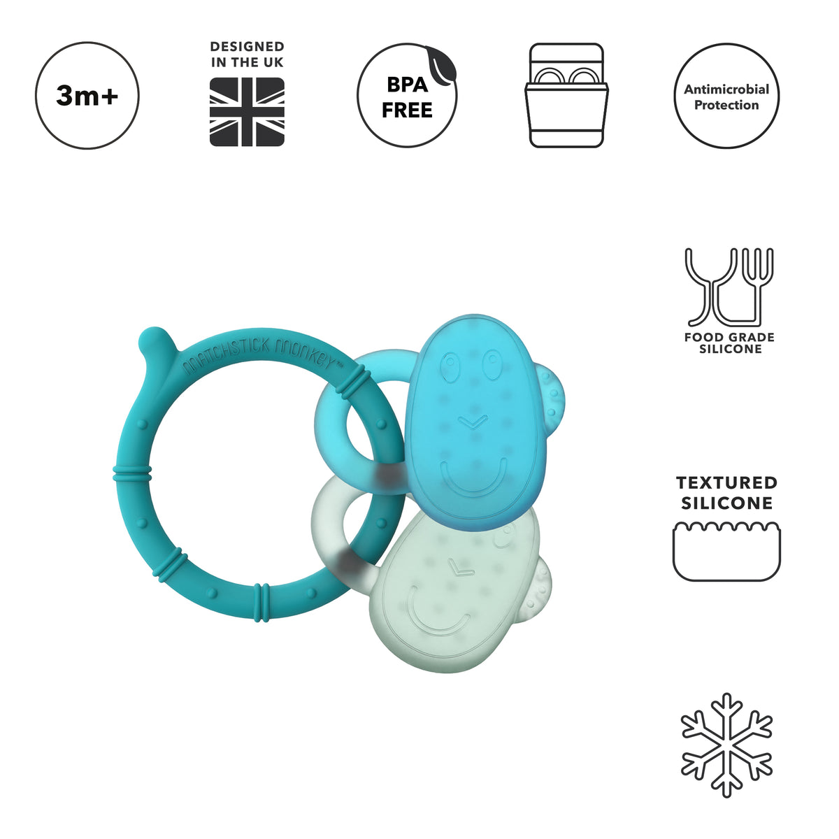Blue & Mint Green Cooling Teether