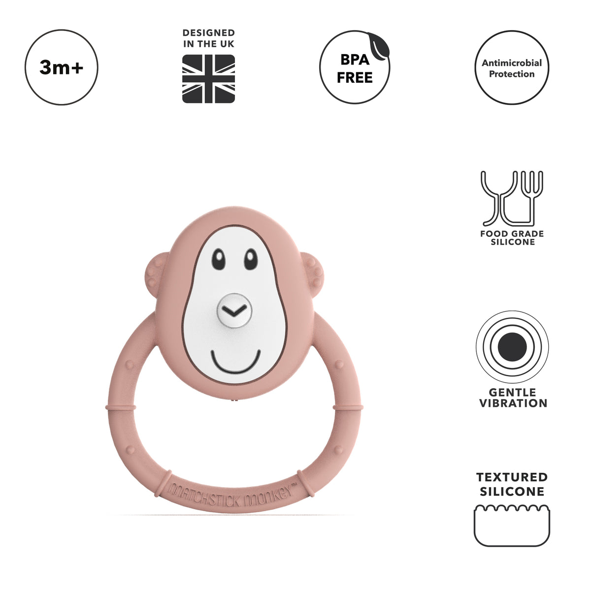 Dusty Pink Vibrating Teether