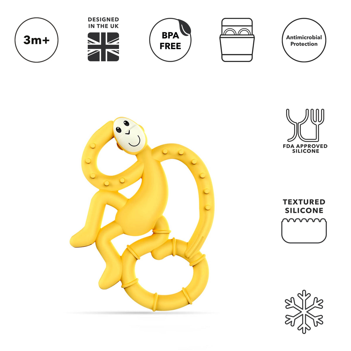 Yellow Mini Monkey Teether