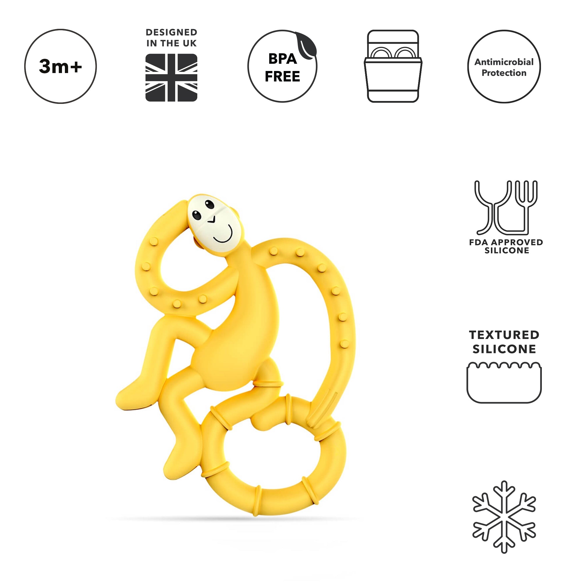 Yellow Mini Monkey Teether
