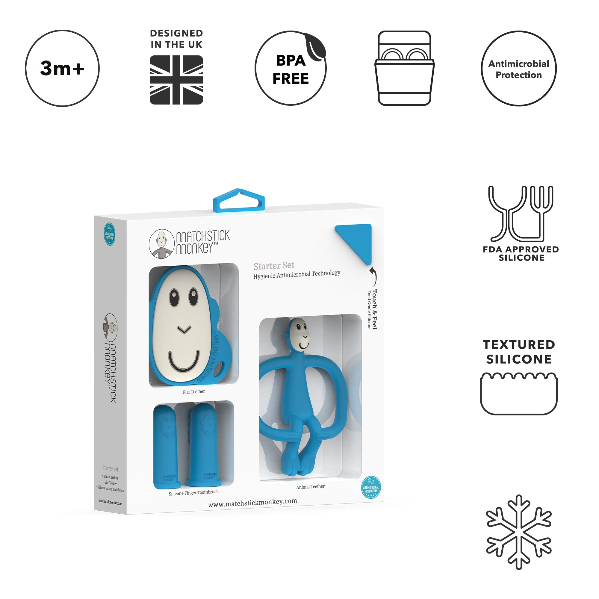 Blue Teething Starter Set