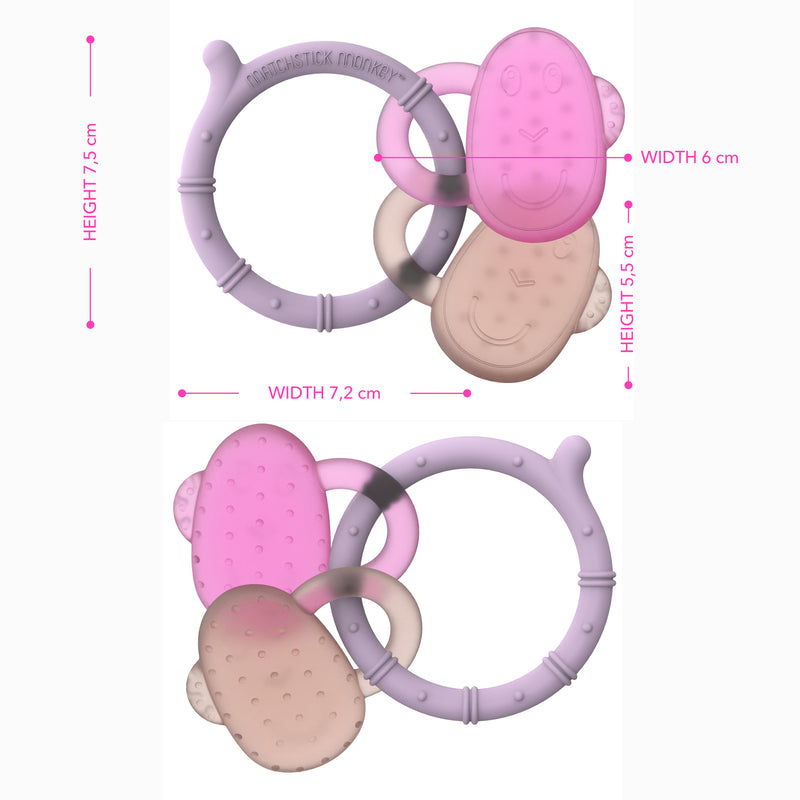 Lilac, Pink & Dusty Pink Cooling Teether