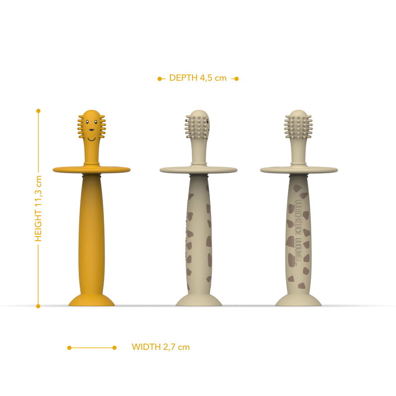 Giraffe and Lion Training Toothbrush with Stopper