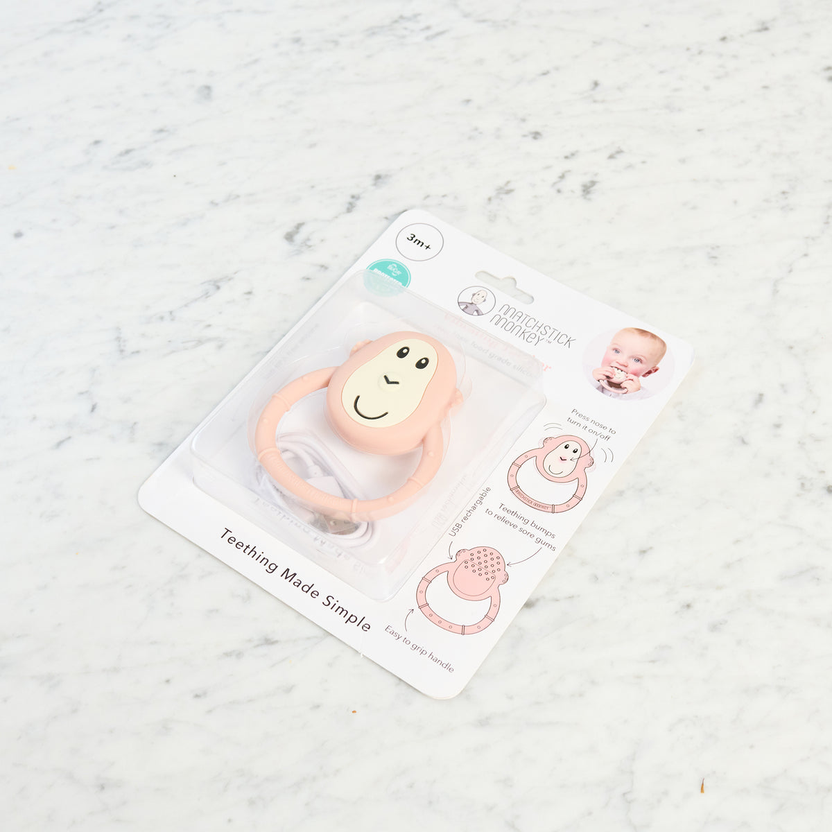 Dusty Pink Vibrating Teether