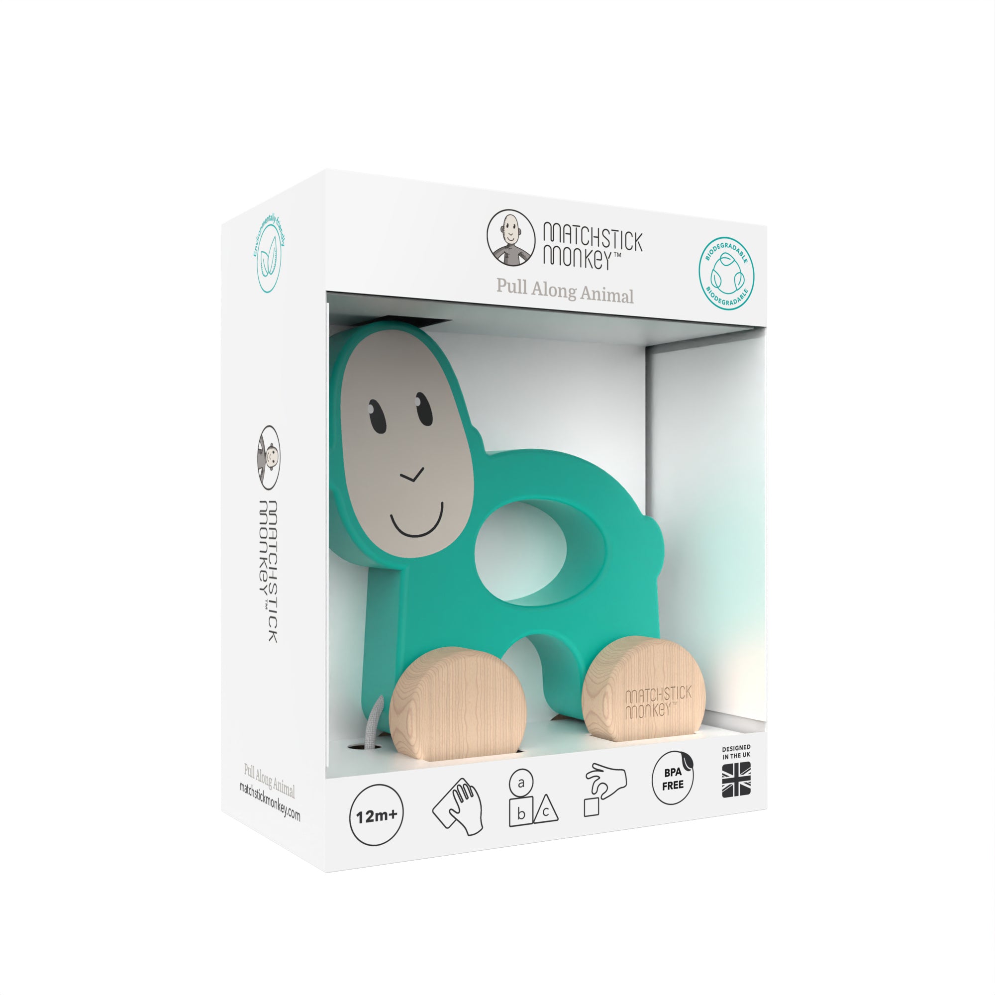 Wooden Pull Along Toy Monkey