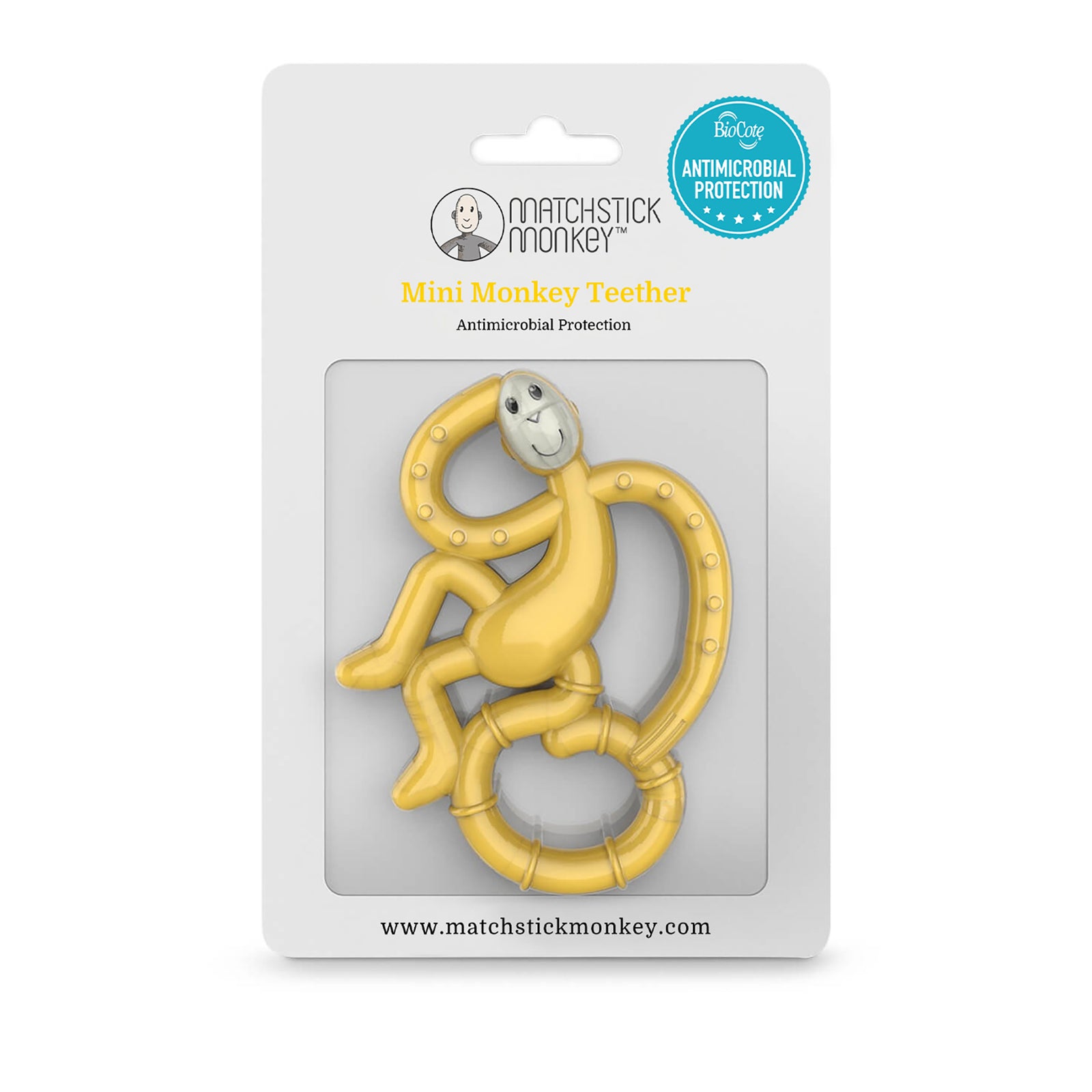 Mini Monkey Teether Animal Teething Toy Yellow Matchstick