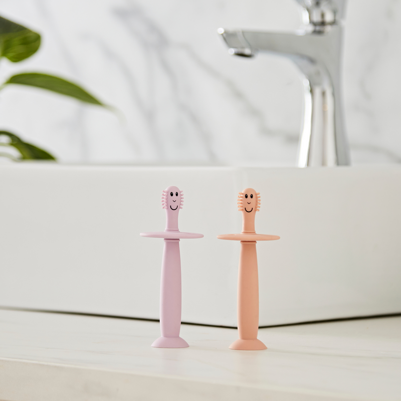 Dusty Pink and Lilac Training Toothbrush with Stopper
