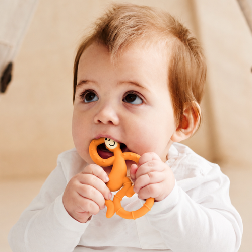 Orange Mini Monkey Teether