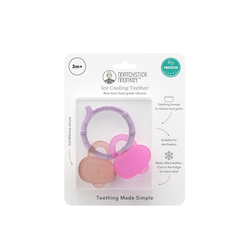Lilac, Pink & Dusty Pink Cooling Teether