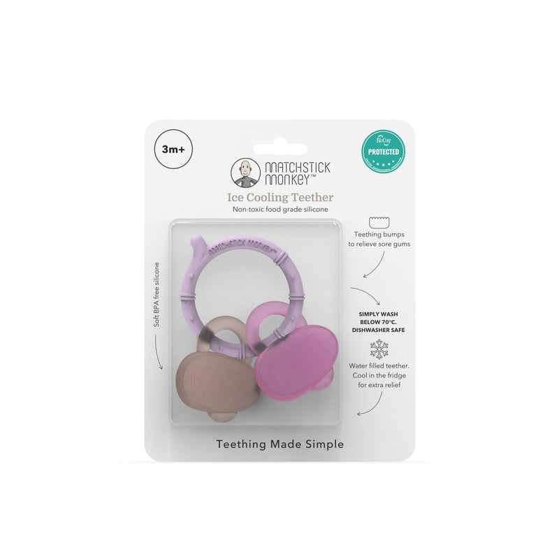 Lilac, Pink & Dusty Pink Cooling Teether