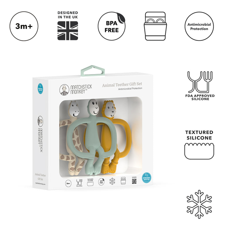 Animal Teether Gift Set (Pack of 3)