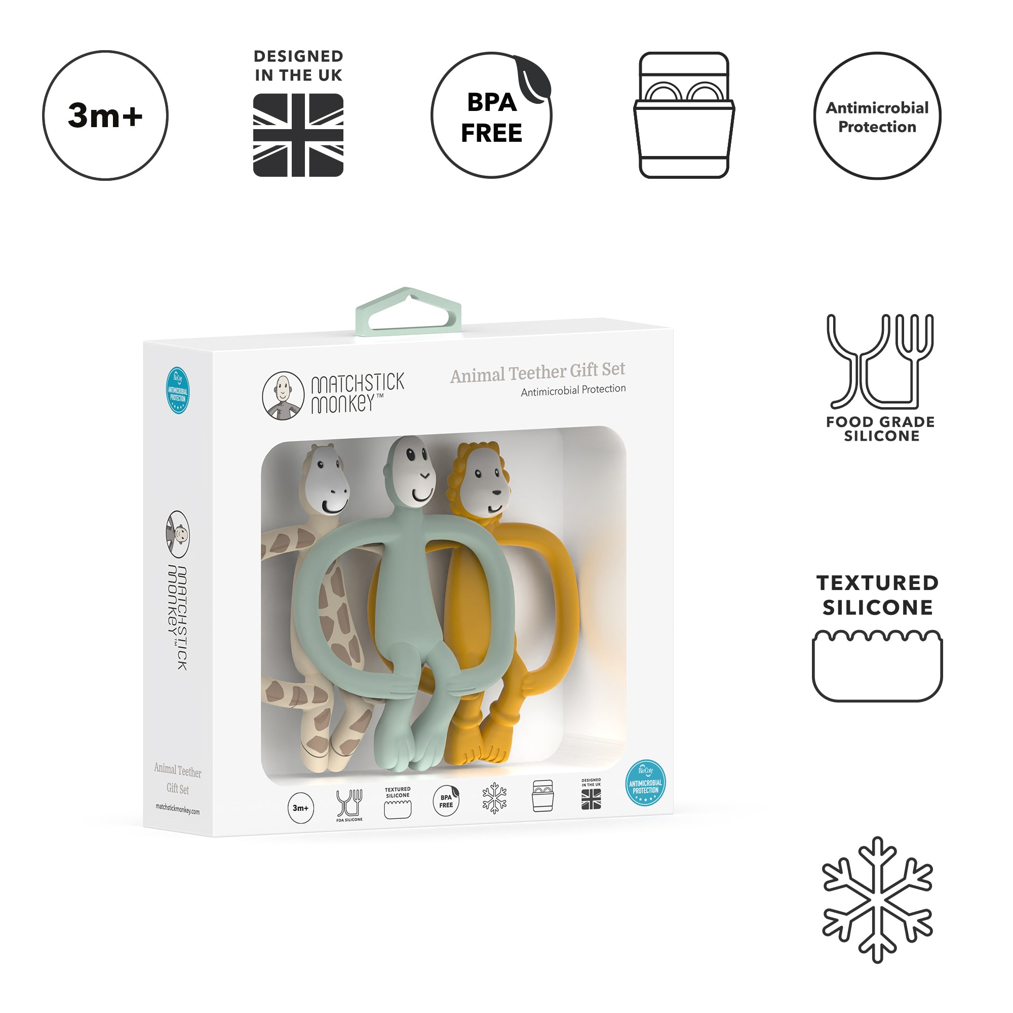 Animal Teether Gift Set (Pack of 3)