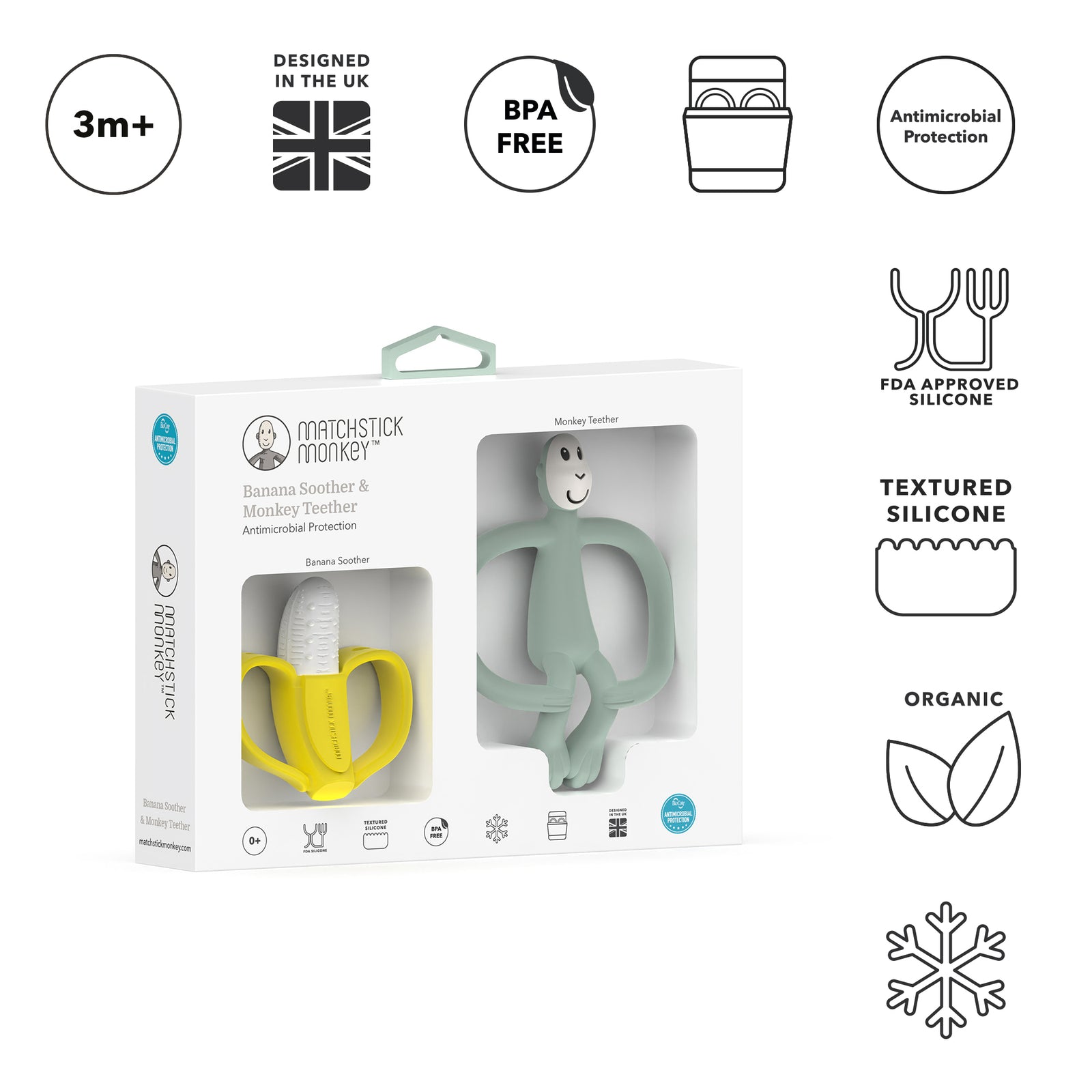 Monkey Teether & Banana Gift Set