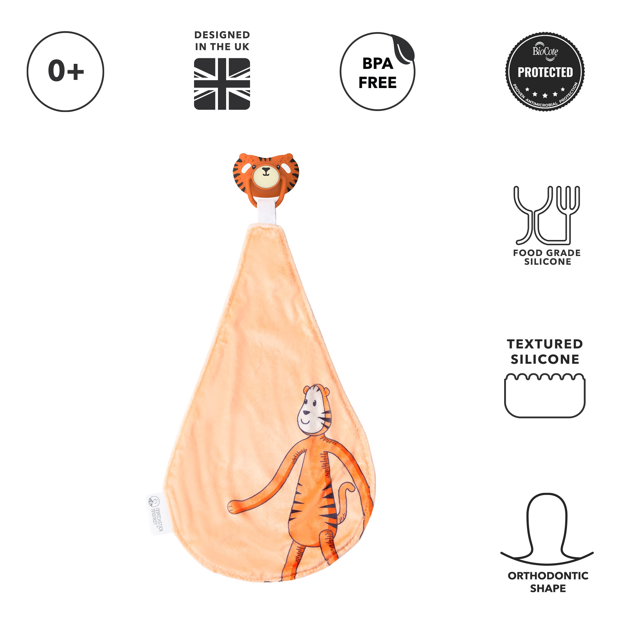 Teething Soother and Comforter Teddy Tiger All in One