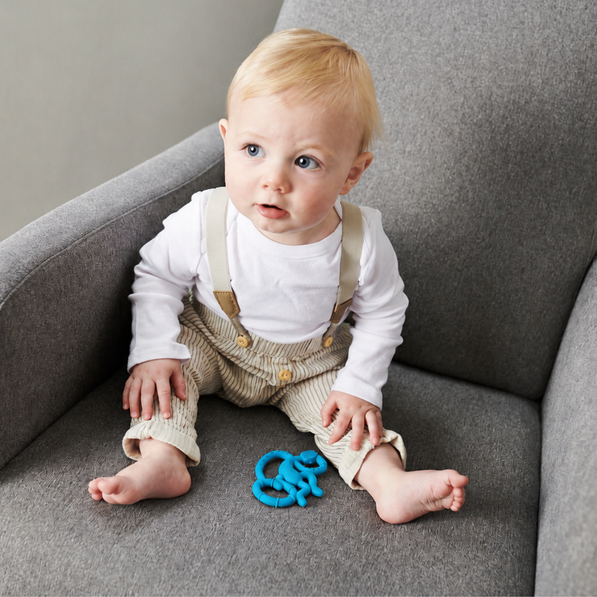 Blue Mini Monkey Teether