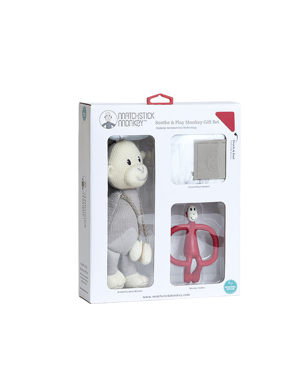 Red Soothe & Play Monkey Gift Set