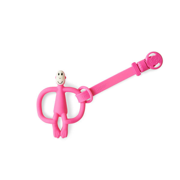 Pink & Cool Grey Double Soother Clips